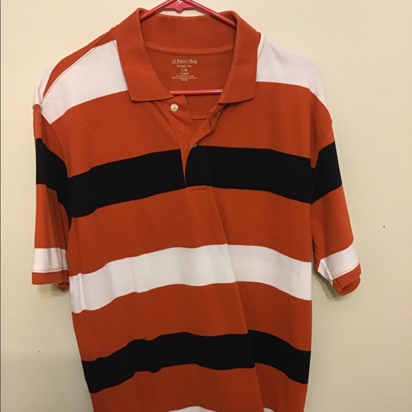Orange/white/navy golf shirt - Picture 1 of 2